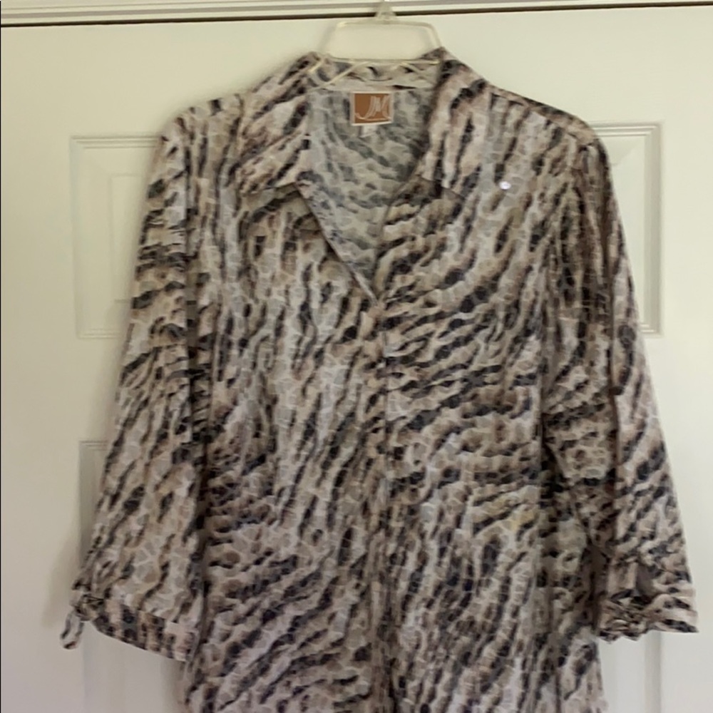 JM collection sz 12 3/4 length sleeve blouse